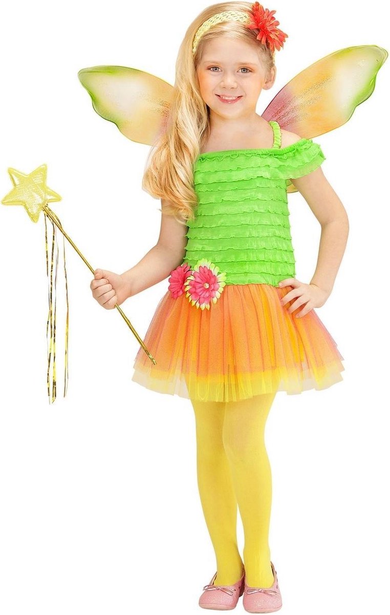 Elfen Feeen & Fantasy Kostuum | Bloemenfee Keukenhof | Meisje | Maat 104 | Carnaval kostuum | Verkleedkleding